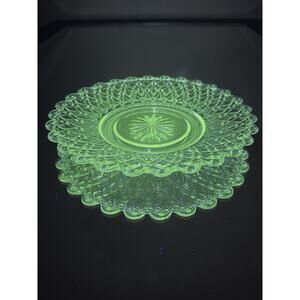 Antique UV Reactive Glass Lattice & Dot Plate